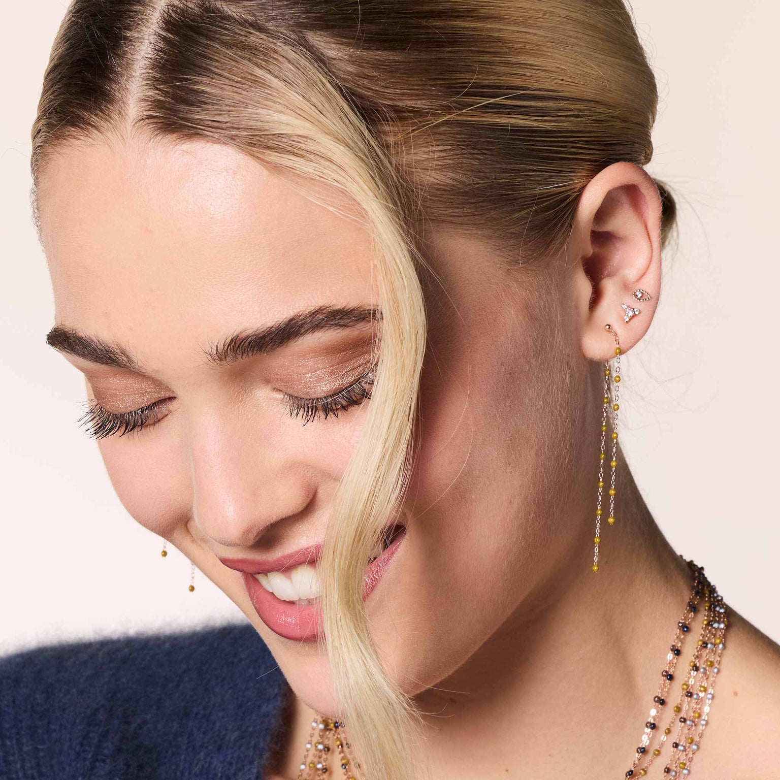 Gigi Clozeau - Pendientes Kosmos, diamantes, oro rosa