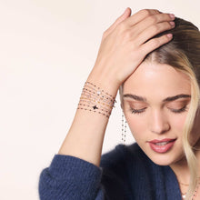 Gigi Clozeau - Pulsera plata Lucky Trèfle, diamantes, oro rosa, 17 cm