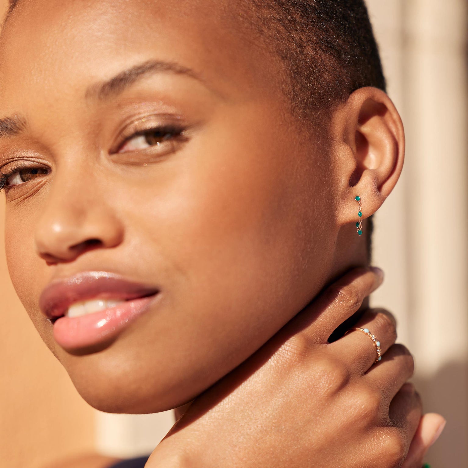 Gigi Clozeau - Boucles d'oreilles émeraude Classique Gigi, or rose