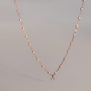 Gigi Clozeau - Collier blush Gigi Suprême, or jaune, 1 diamant, 42 cm