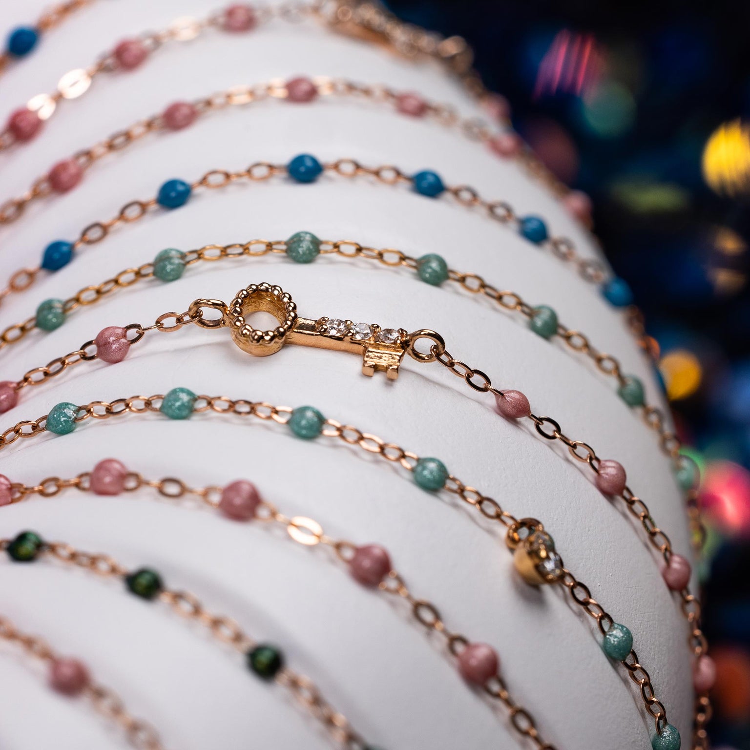 Gigi Clozeau - Pulsera blush Clé diamantes, oro rosa, 17 cm