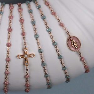 Gigi Clozeau - Pulsera Madone resina blush, oro rosa, 17 cm