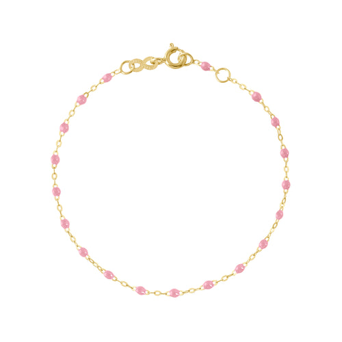 Bracelet bébé fuchsia Classique Gigi, or jaune, 13 cm