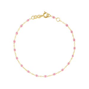 Gigi Clozeau - Bracelet bébé fuchsia Classique Gigi, or jaune, 13 cm
