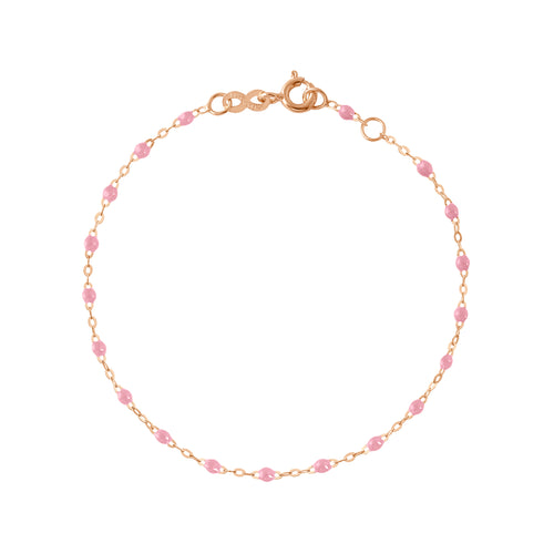 Bracelet bébé fuchsia Classique Gigi, or rose, 13 cm