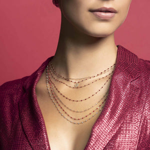 Gigi Clozeau - Collar rojo Classique Gigi, oro rosa, 42 cm