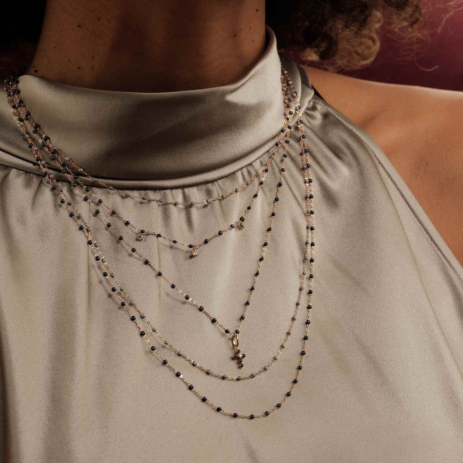 Gigi Clozeau - Sautoir argent Classique Gigi, or rose, 60 cm