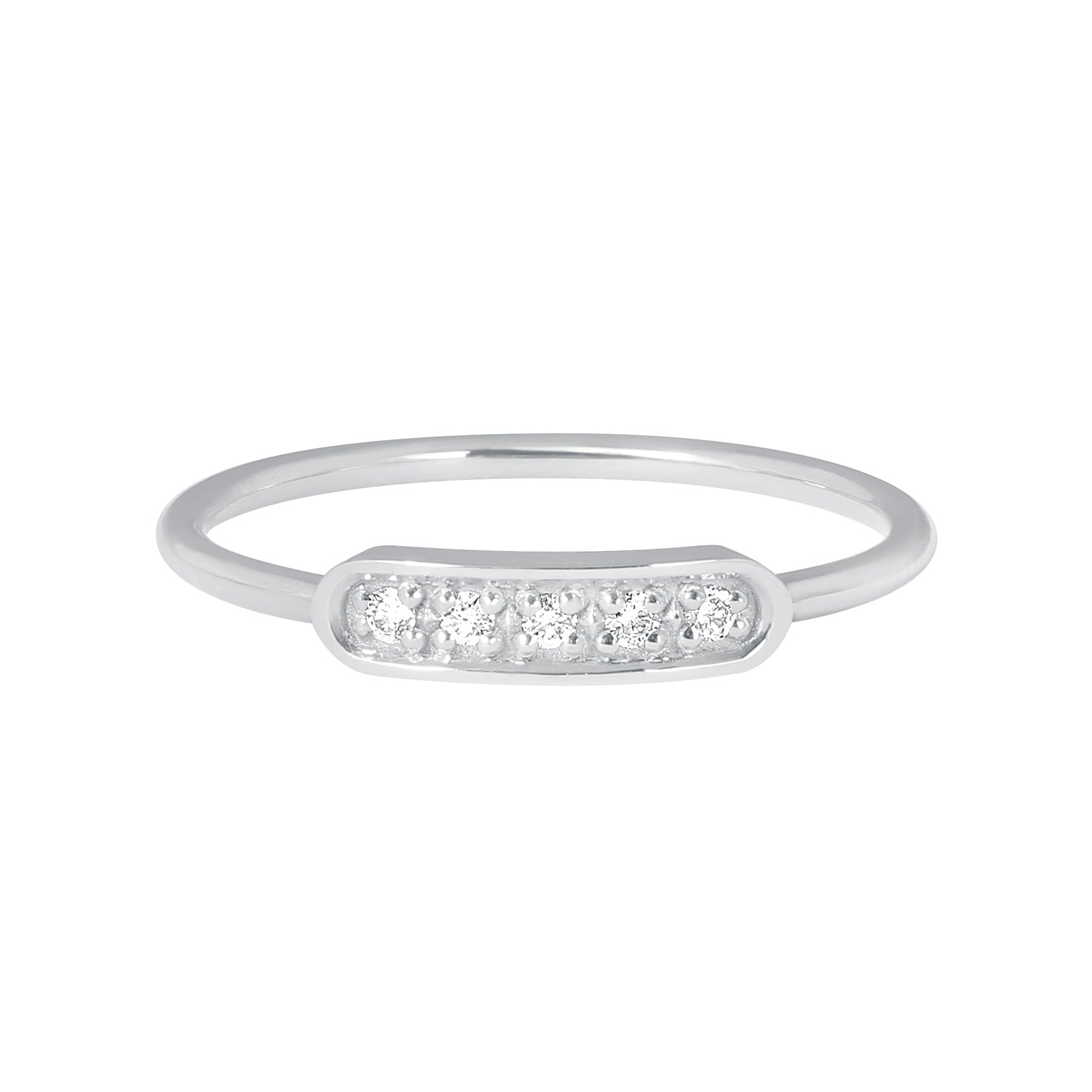 Gigi Clozeau - Bague Ama, 5 diamants, or blanc, T 52
