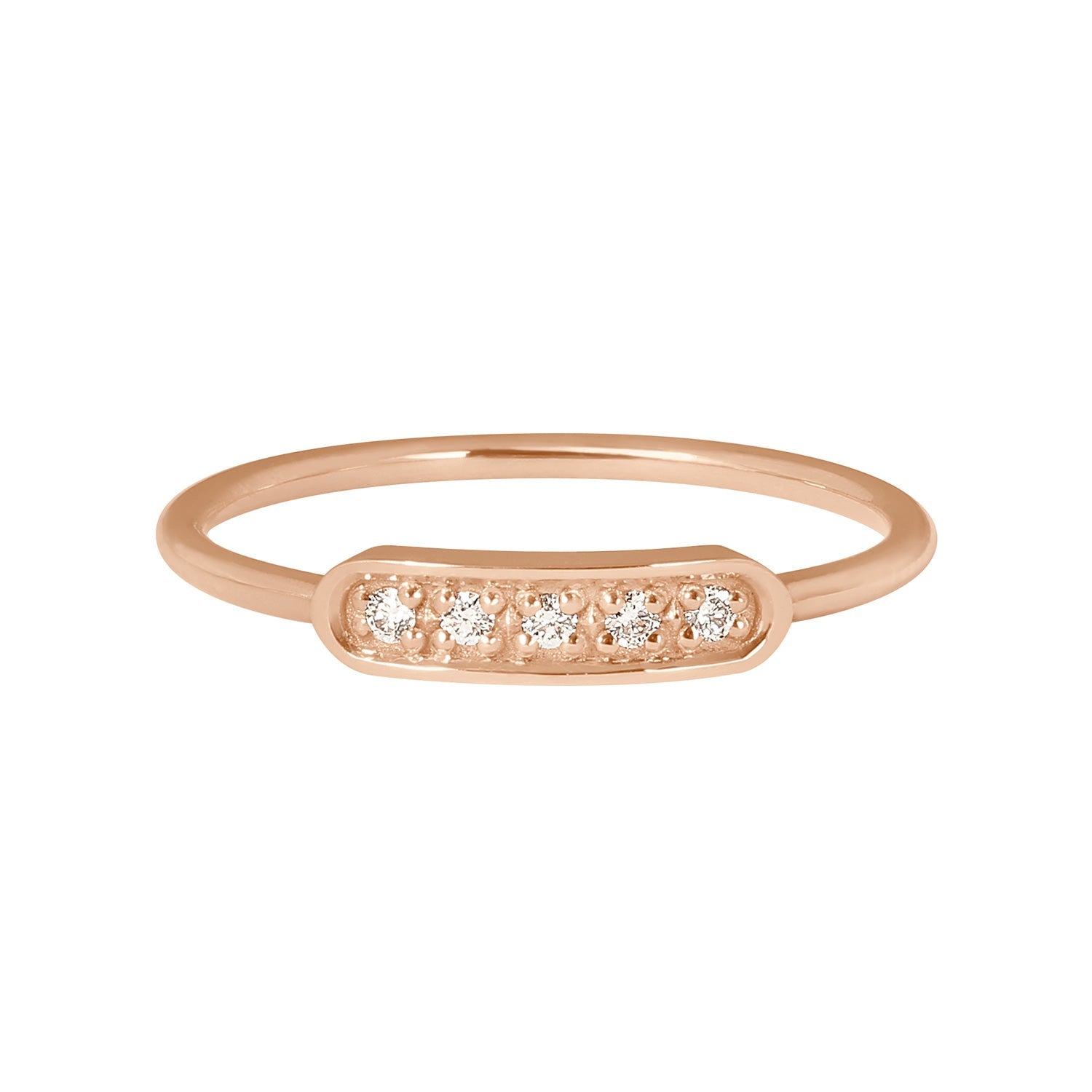 Gigi Clozeau - Bague Ama, 5 diamants, or rose, T 50