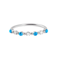 Gigi Clozeau - Bague azur Classique Gigi, 3 diamants, or blanc, T 54