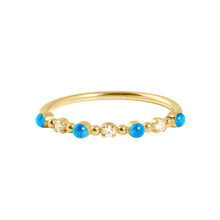 Gigi Clozeau - Bague azur Classique Gigi, 3 diamants, or jaune, T 54