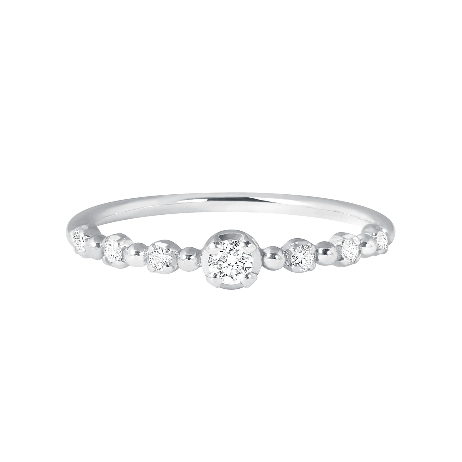 Gigi Clozeau - Bague Solitaire Gigi, diamants, or blanc, T 51