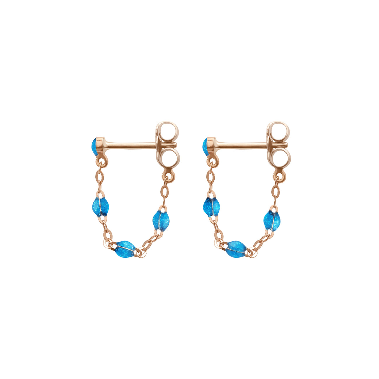 Gigi Clozeau - Boucles d'oreilles azur Classique Gigi, or rose