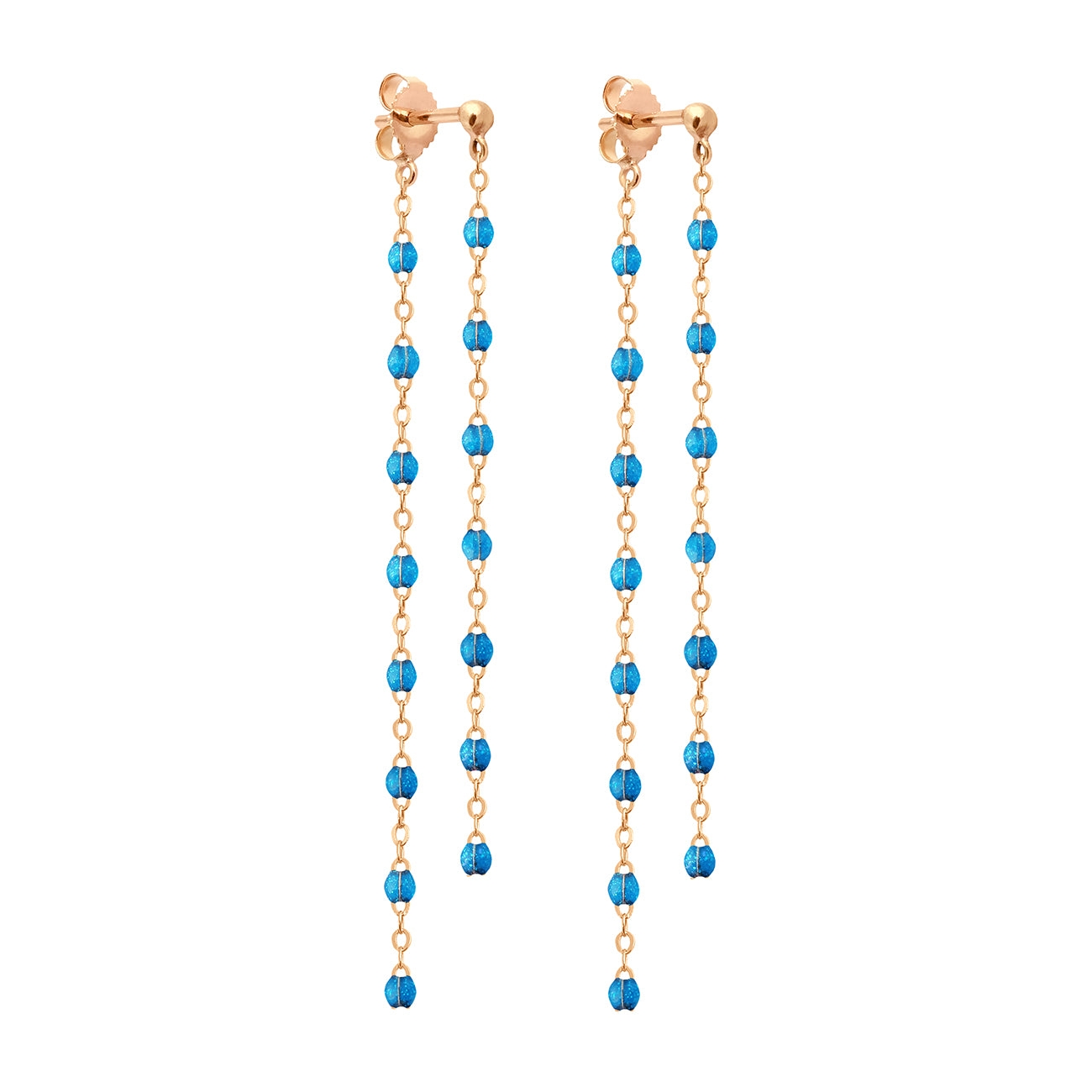 Gigi Clozeau - Boucles d'oreilles Dansantes Classique Gigi azur, or rose