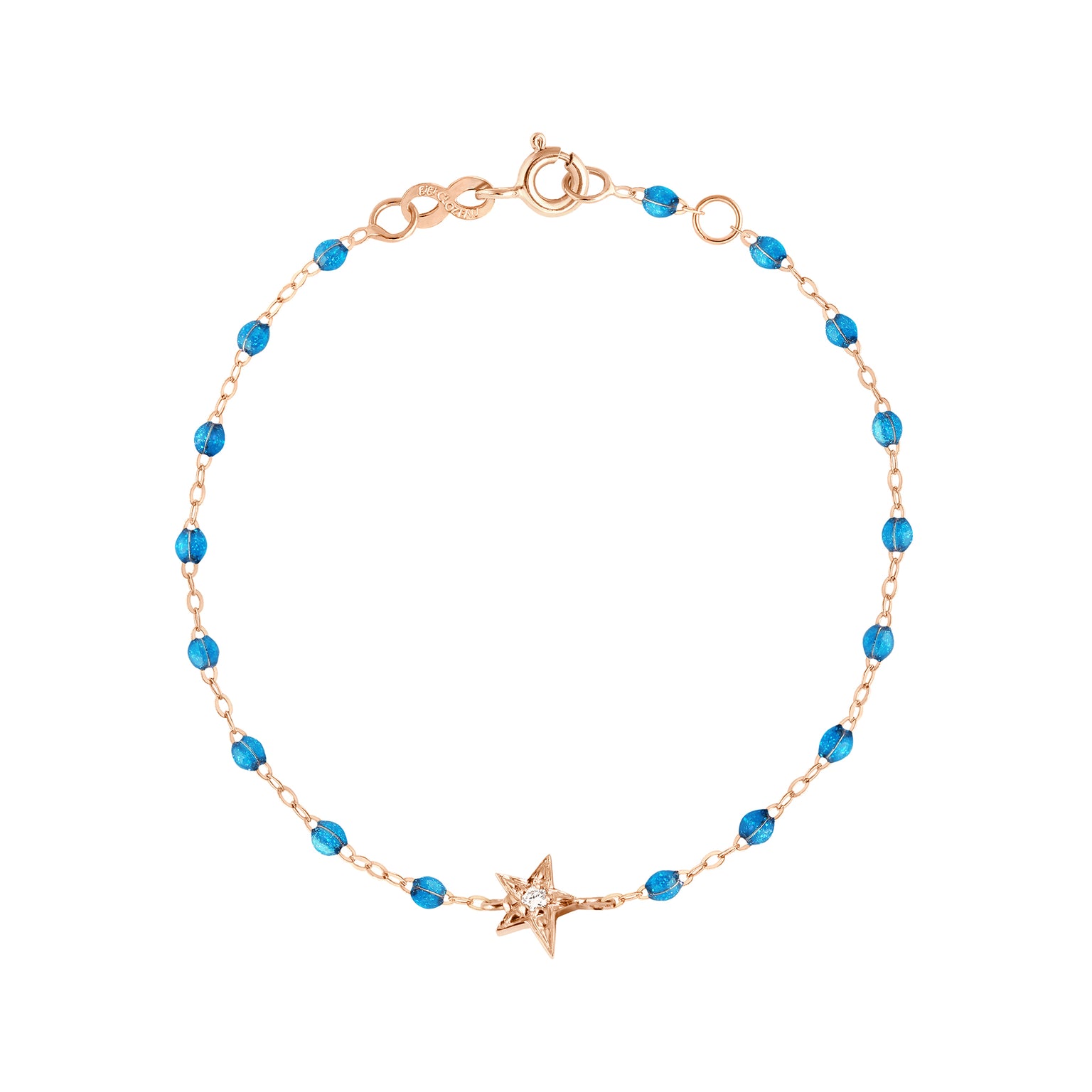 Gigi Clozeau - Bracelet azur Etoile diamant, or rose, 17 cm