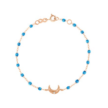 Gigi Clozeau - Bracelet azur Lune, diamant, or rose, 17 cm