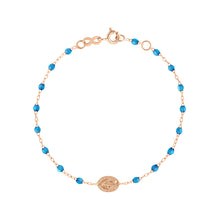 Gigi Clozeau - Bracelet azur Madone, or rose, 17 cm