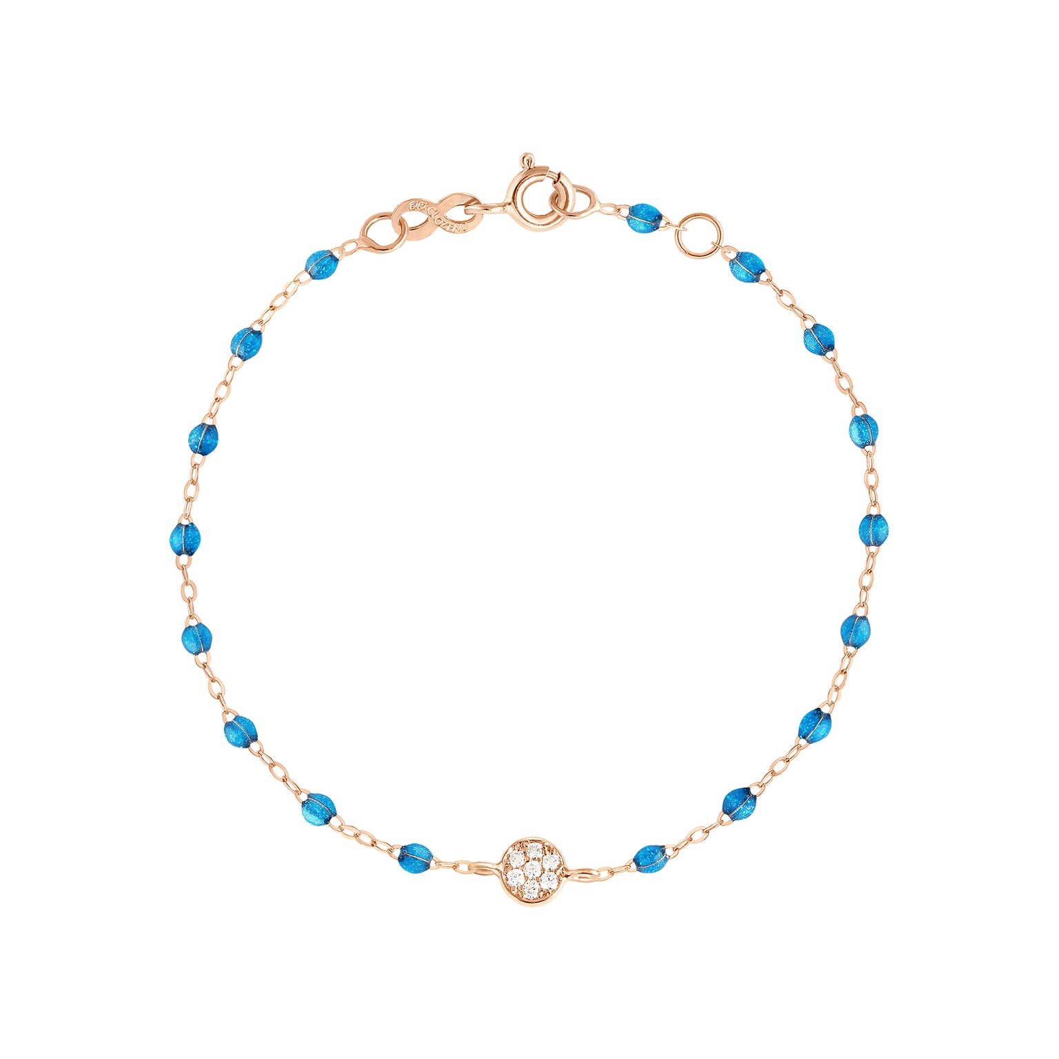 Gigi Clozeau - Bracelet azur Puce, diamants, or rose, 17 cm