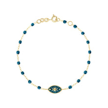Gigi Clozeau - Bracelet Karma résine jungle, or jaune, 17cm