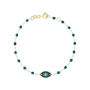 Gigi Clozeau - Bracelet Karma résine jungle, or jaune, 17cm