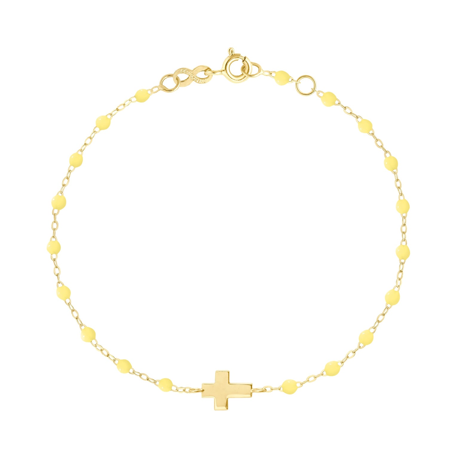 Gigi Clozeau - Bracelet mimosa Croix , or jaune, 17 cm