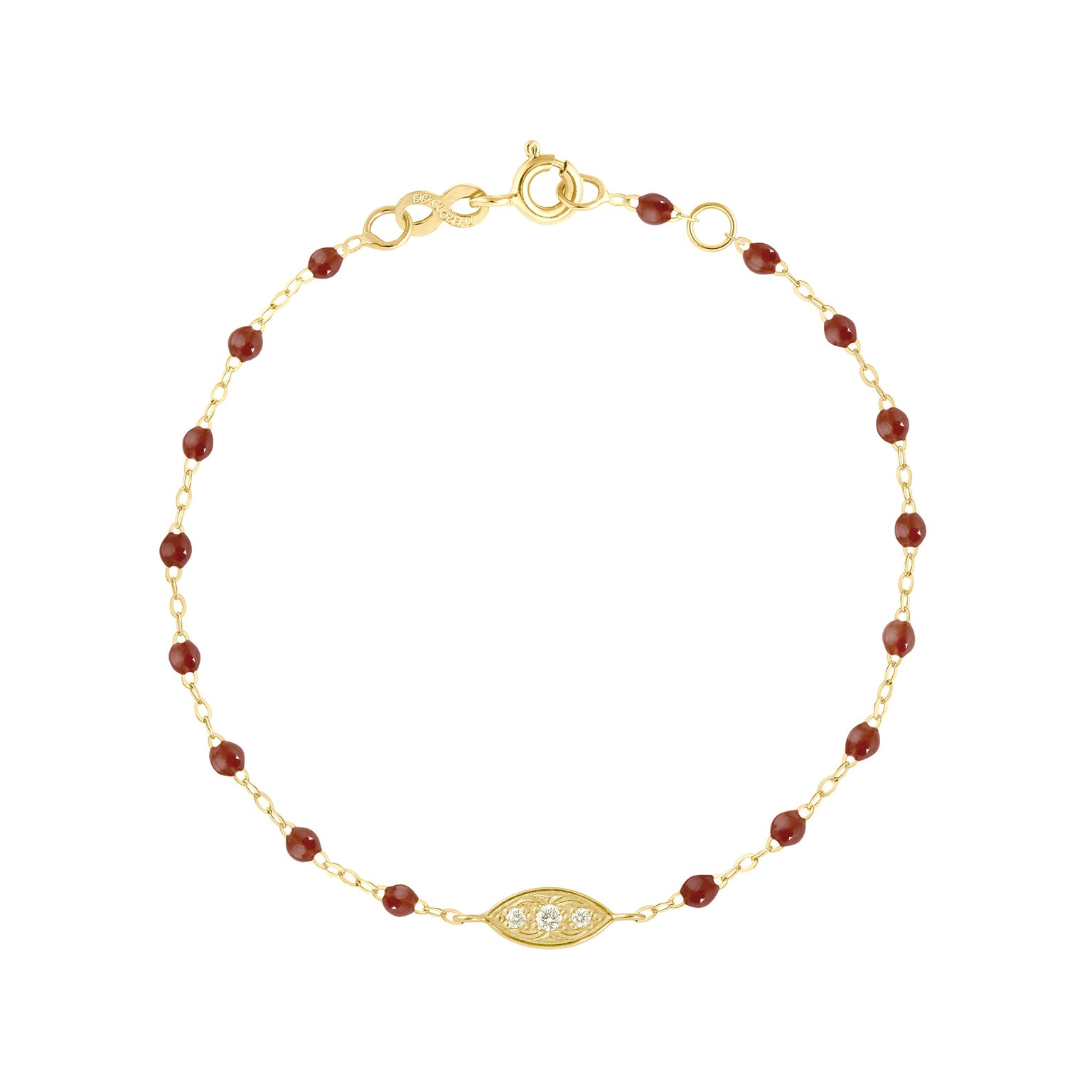 Gigi Clozeau - Bracelet moka Clin d’œil diamants, or jaune, 17 cm