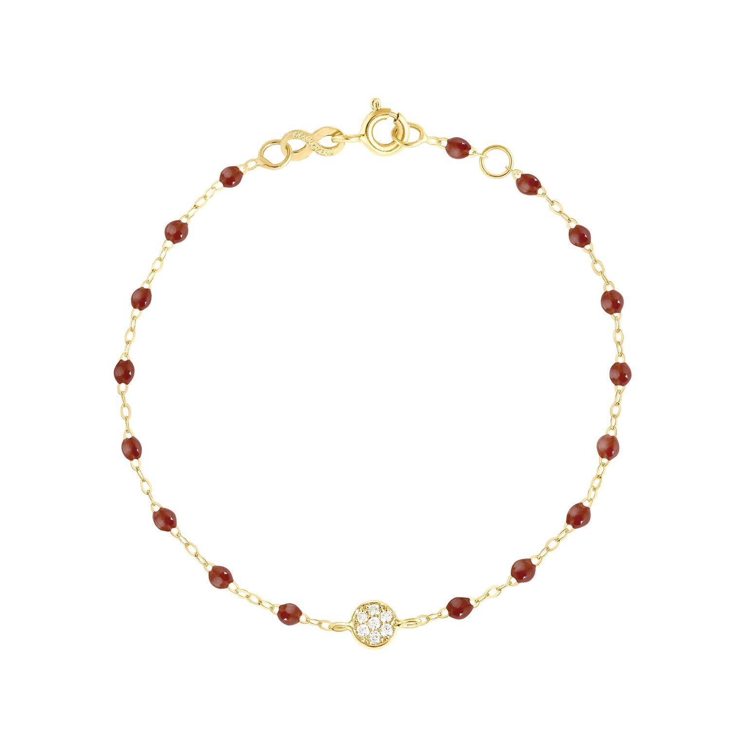 Gigi Clozeau - Bracelet moka Puce, diamants, or jaune, 17 cm