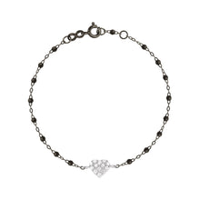 Gigi Clozeau - Bracelet noir In Love, diamants, or noir et blanc, 17 cm