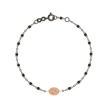 Gigi Clozeau - Bracelet noir Madone or noir et rose, 17 cm