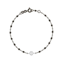 Gigi Clozeau - Bracelet noir Puce diamants, or noir et blanc, 17 cm