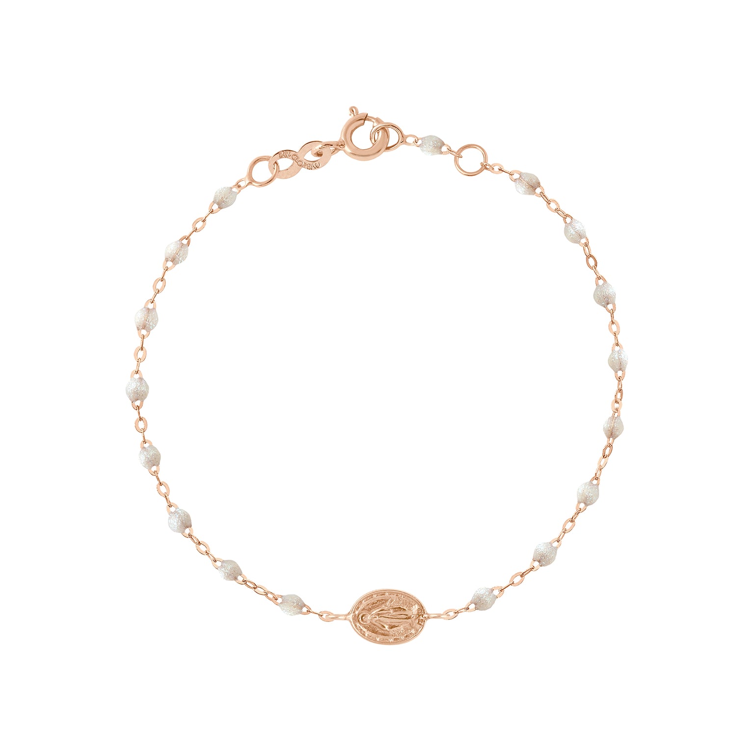 Gigi Clozeau - Bracelet opale Madone or rose, 17 cm