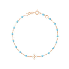 Gigi Clozeau - Bracelet turquoise Spark diamants, or rose, 17 cm