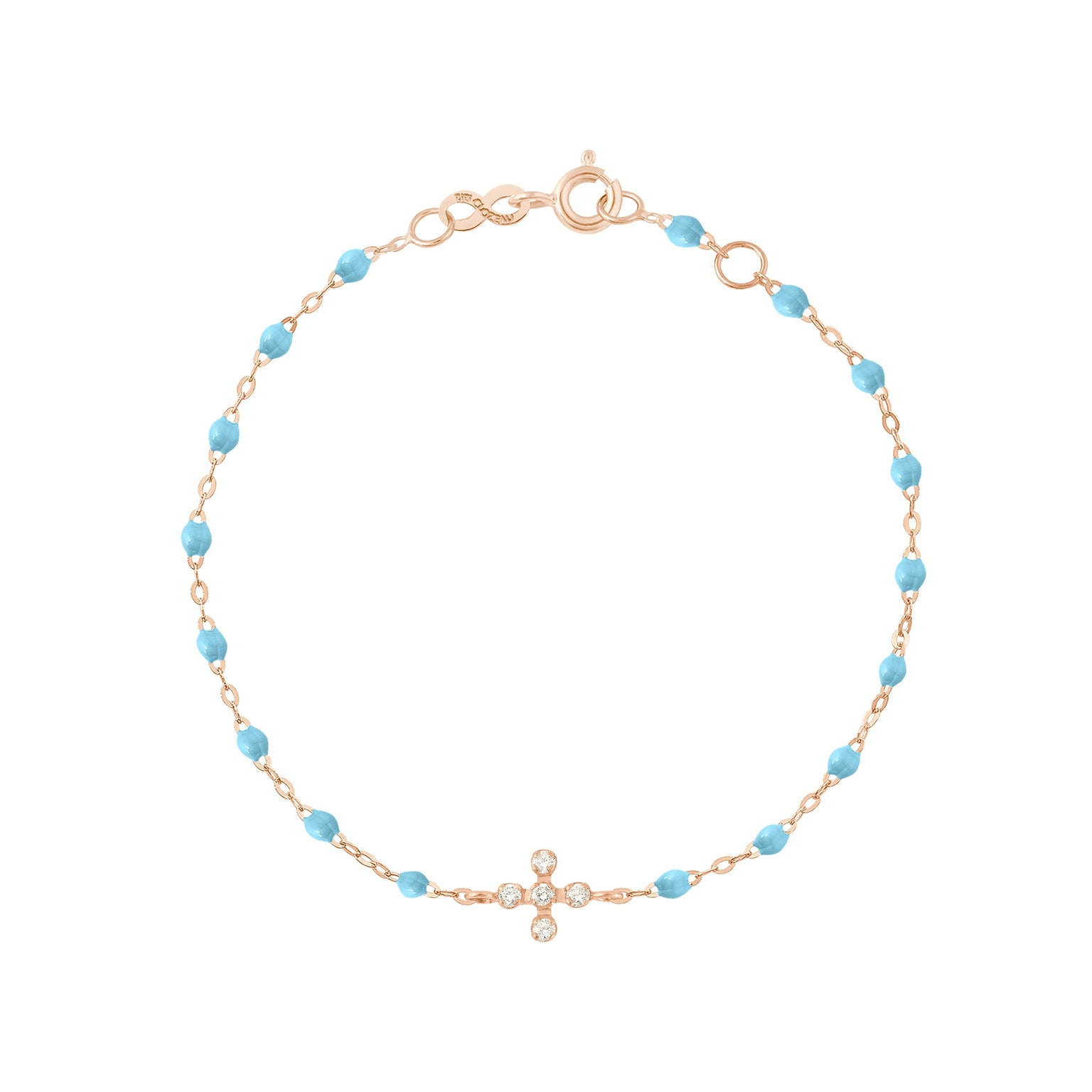 Gigi Clozeau - Bracelet turquoise Spark diamants, or rose, 17 cm
