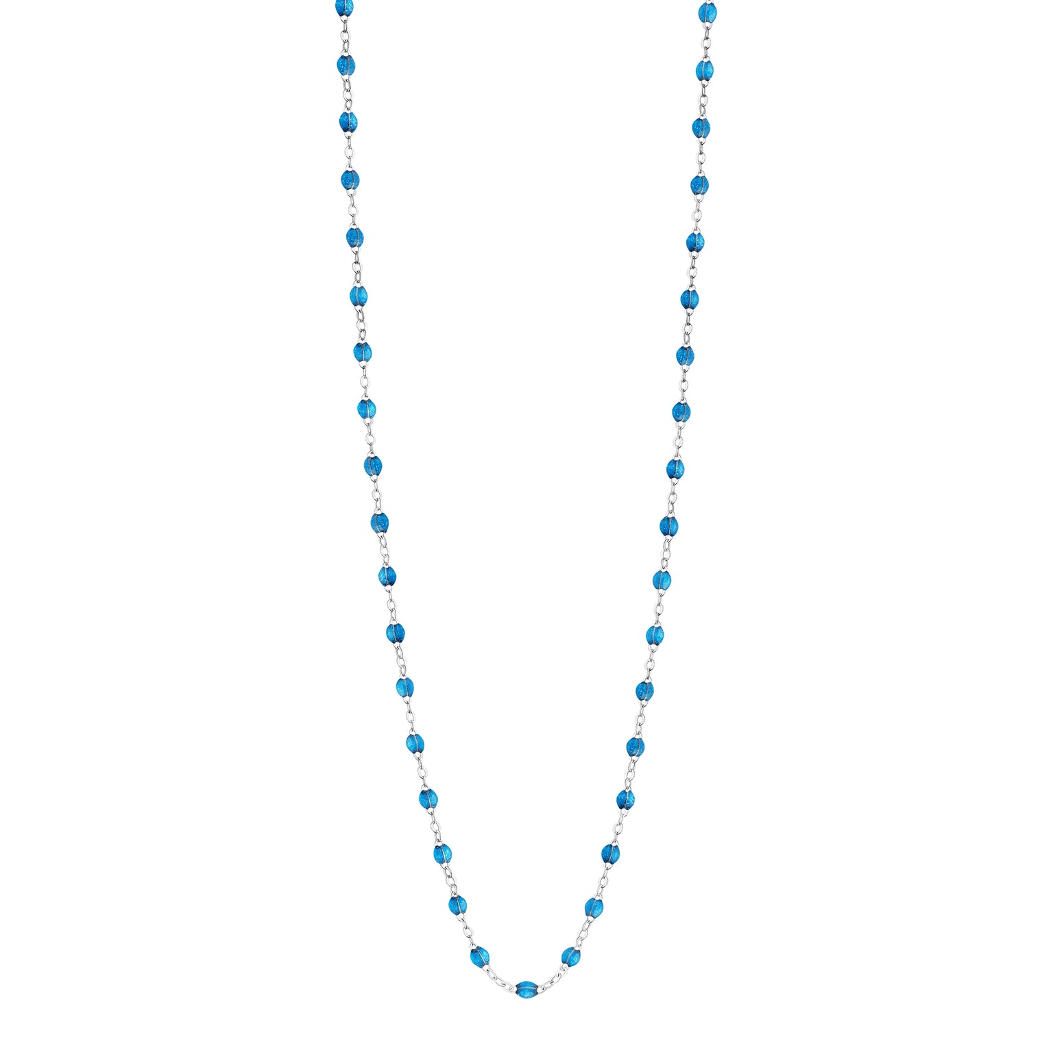 Gigi Clozeau - Collier azur Classique Gigi, or blanc, 60 cm