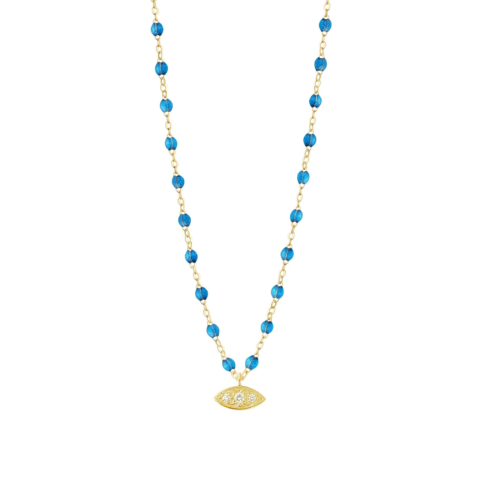 Gigi Clozeau - Collier azur Clin d’œil diamants, or jaune, 42 cm