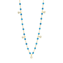 Gigi Clozeau - Collier azur Gigi Suprême, or jaune, 5 diamants, 45 cm