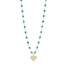 Gigi Clozeau - Collier azur In Love, diamants, or jaune, 42 cm