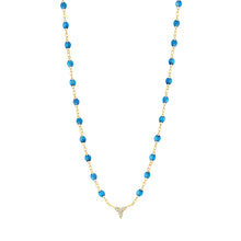 Gigi Clozeau - Collier azur petit Kosmos, diamants, or jaune, 42 cm