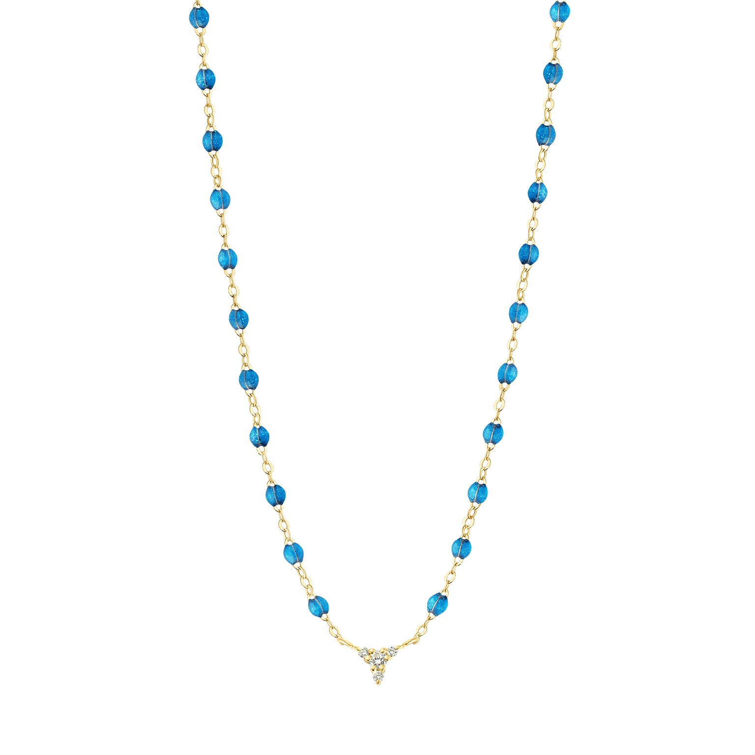 Gigi Clozeau - Collier azur petit Kosmos, diamants, or jaune, 42 cm