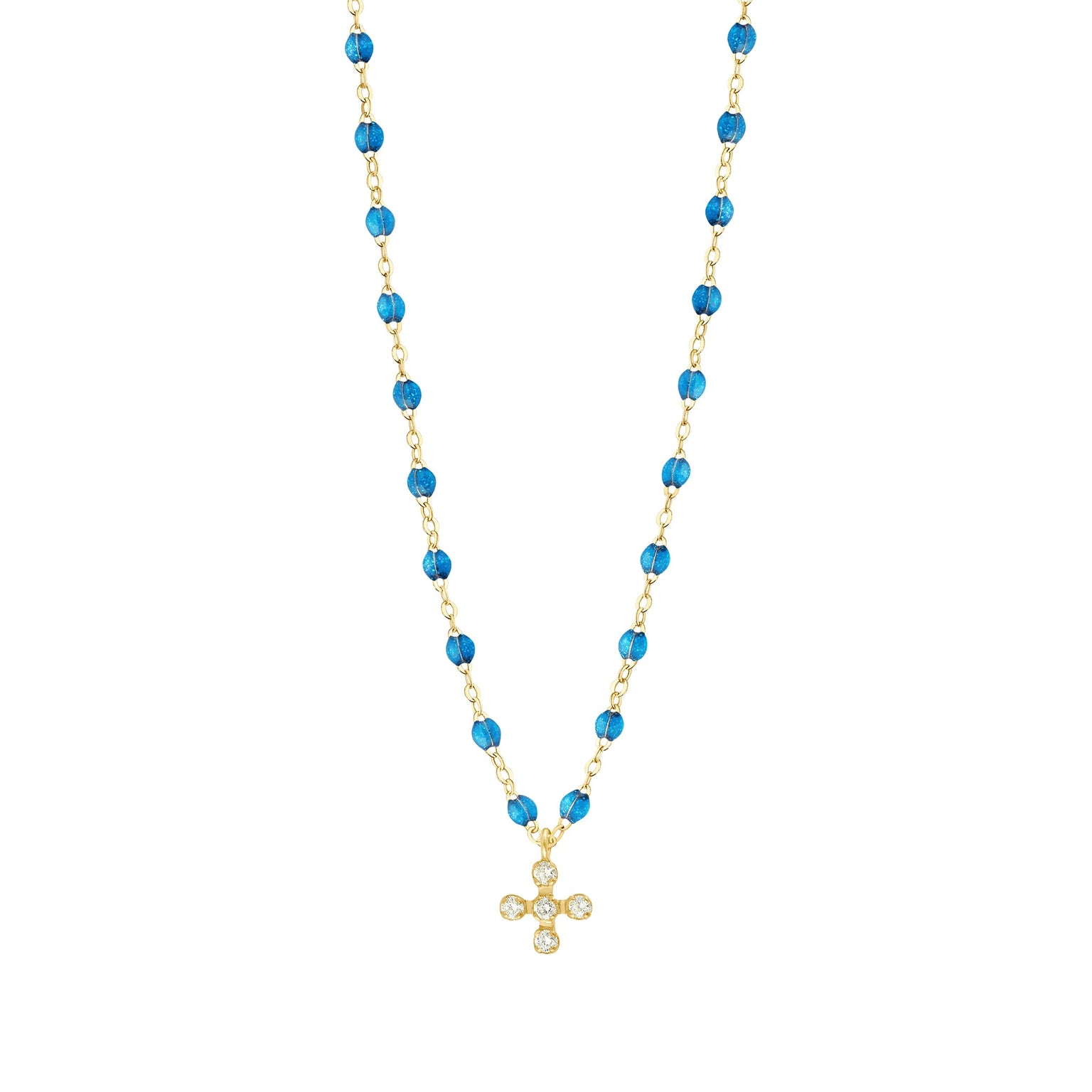 Gigi Clozeau - Collier azur Spark diamants, or jaune, 42 cm