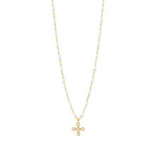 Gigi Clozeau - Collier blanc Spark diamants, or jaune, 42 cm