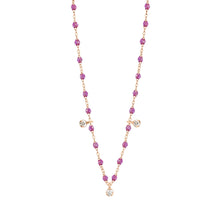 Gigi Clozeau - Collier galaxy Gigi Suprême, or rose, 3 diamants, 45 cm