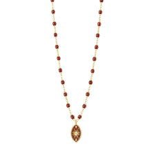 Gigi Clozeau - Collier Karma résine moka, or jaune, 42 cm