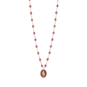 Gigi Clozeau - Collier Madone résine galaxy, or jaune, 42 cm