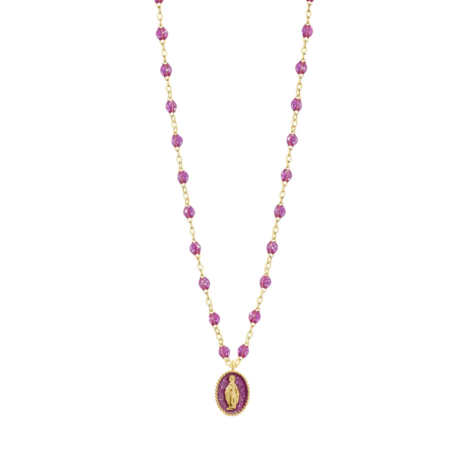 Gigi Clozeau - Collier Madone résine galaxy, or jaune, 42 cm