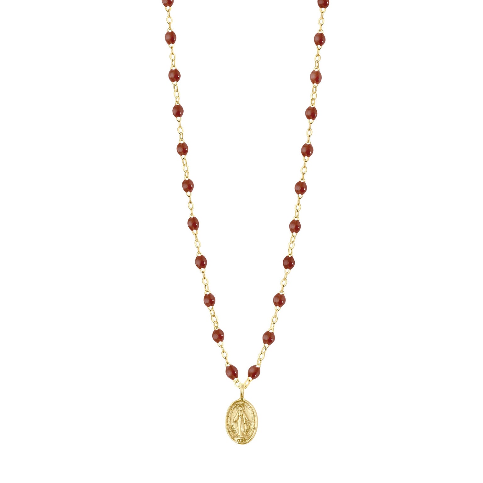 Gigi Clozeau - Collier moka Madone, or jaune, 42 cm