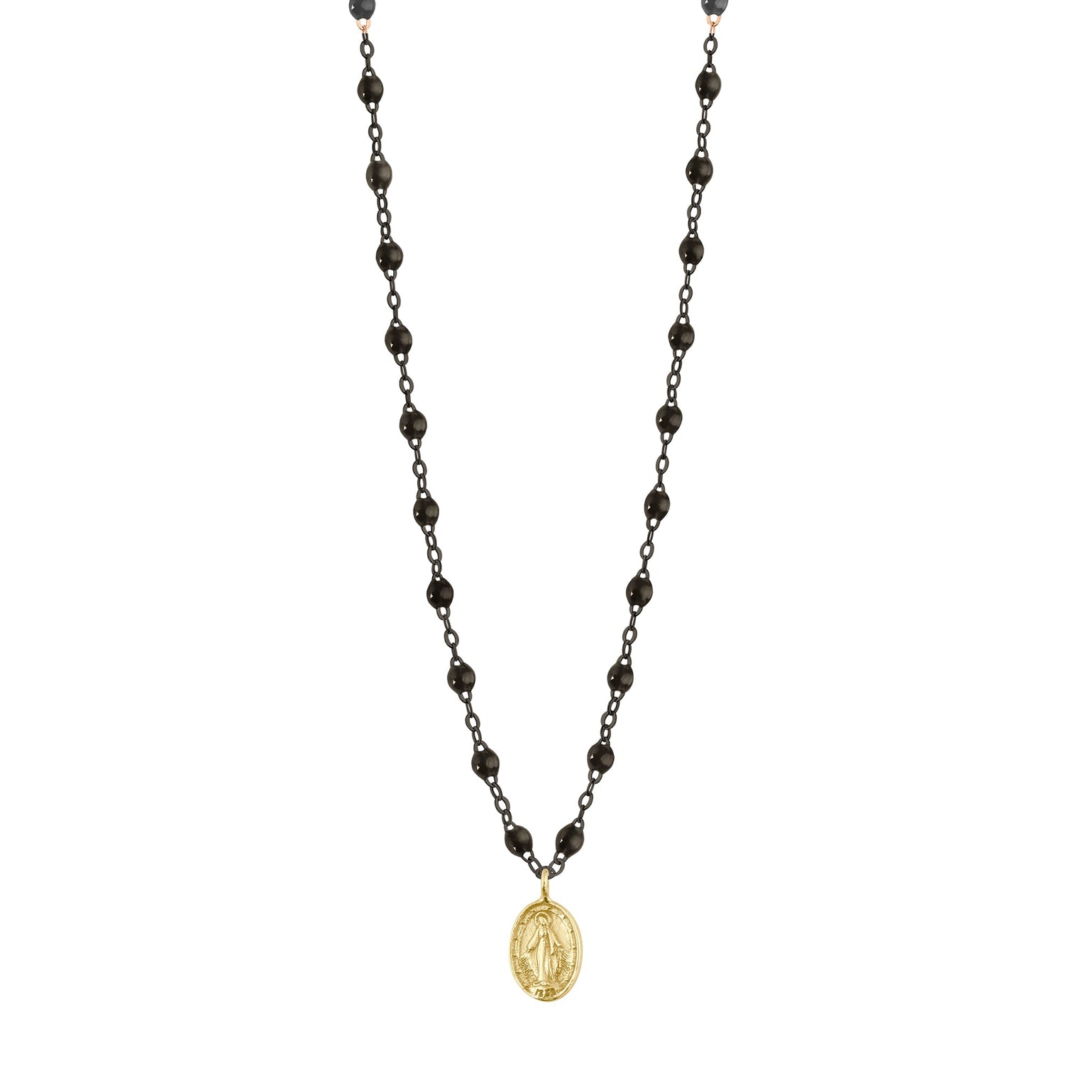 Gigi Clozeau - Collier noir Madone, or noir et jaune, 42 cm