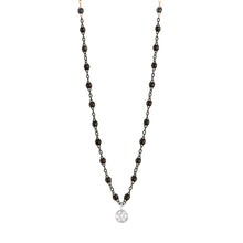 Gigi Clozeau - Collier noir Puce, diamants, or noir et blanc, 42 cm