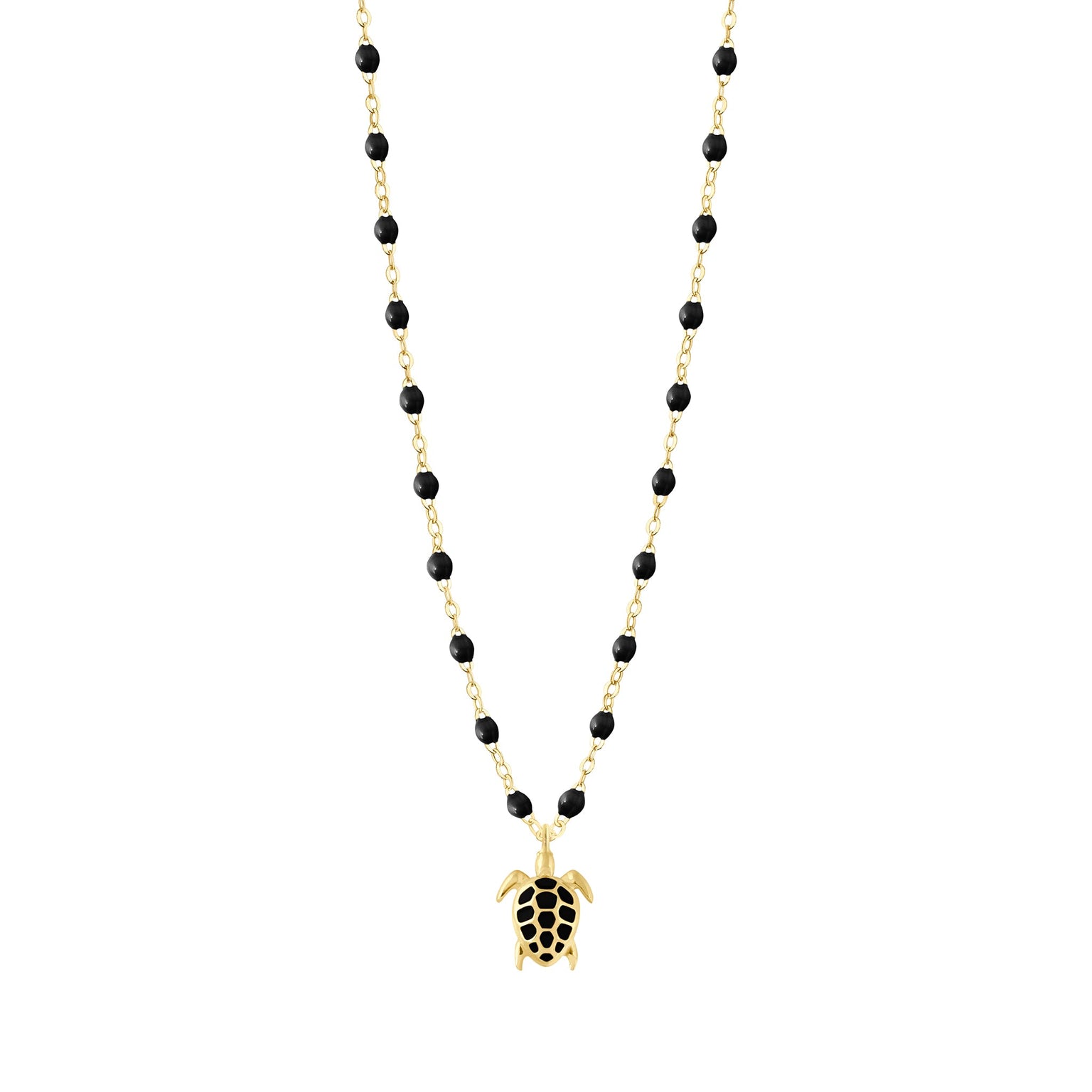 Gigi Clozeau - Collier noir Tortue, or jaune, 42 cm