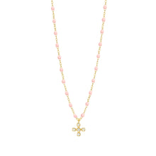 Gigi Clozeau - Collier rose bébé Spark diamants, or jaune, 42 cm